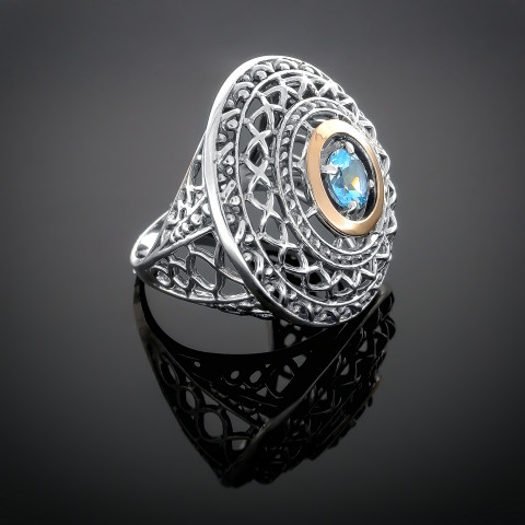 Перстень 352 альпініт блакитний Timofeev