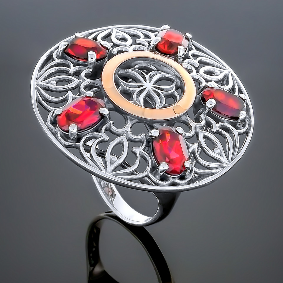 Перстень 358 гранат Timofeev