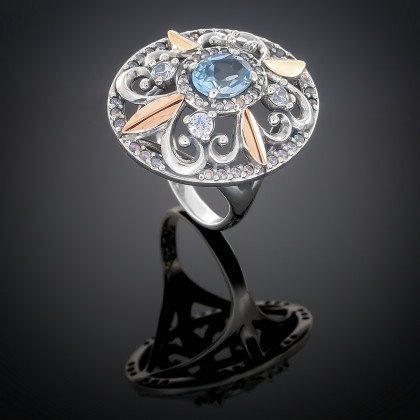 Перстень 366 альпініт блакитний Timofeev