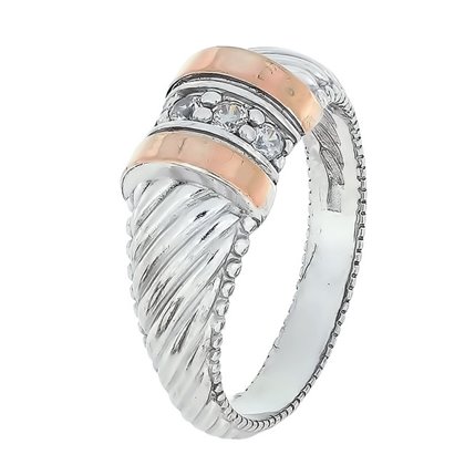 Перстень 843 цирконій білий Rh Timofeev