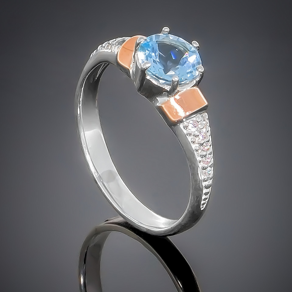 Перстень 369 альпініт блакитний Rh Timofeev