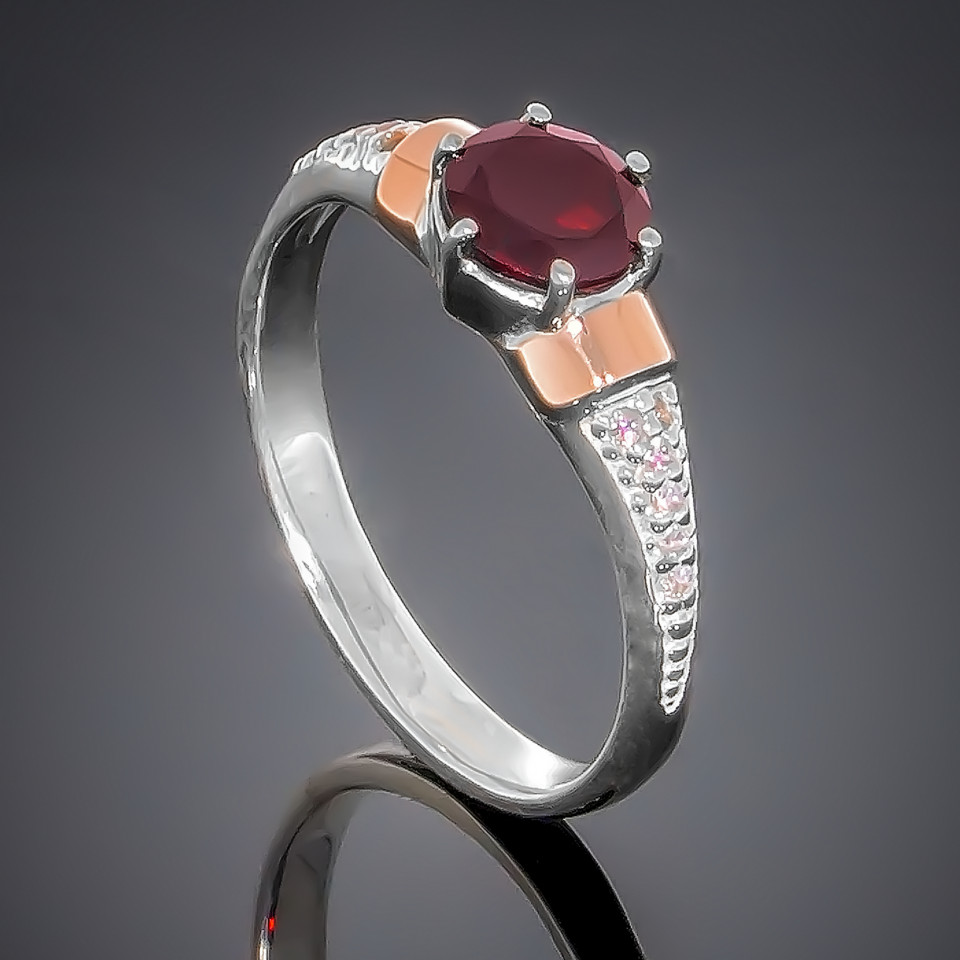 Перстень 369 альпініт гранат Rh Timofeev