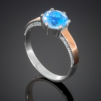 Перстень 370 альпініт блакитний Rh Timofeev