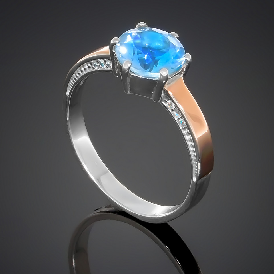 Перстень 370 альпініт блакитний Rh Timofeev