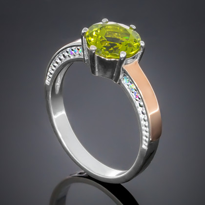 Перстень 370 альпініт зелений Rh Timofeev 2