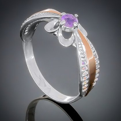 Перстень 371 аметист Rh Timofeev