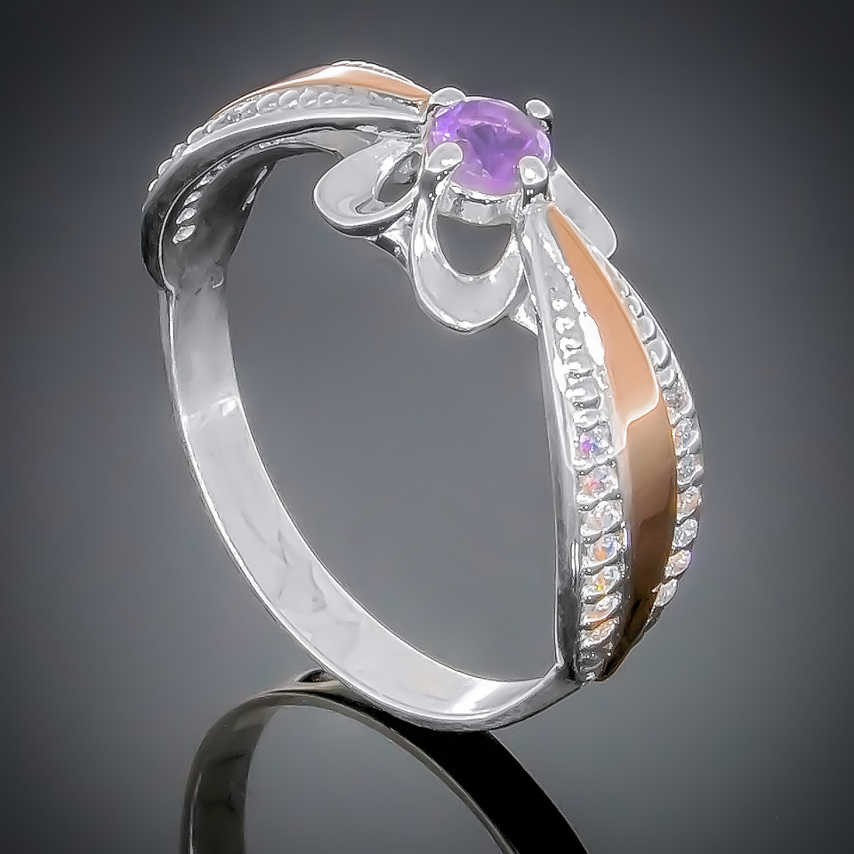 Перстень 371 аметист Rh Timofeev
