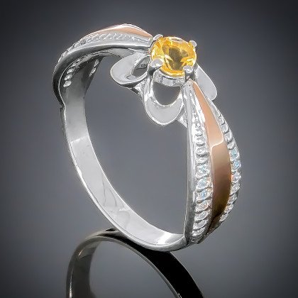 Перстень 371 цитрин Rh Timofeev