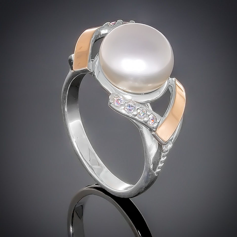 Перстень 372 перлина біла Timofeev