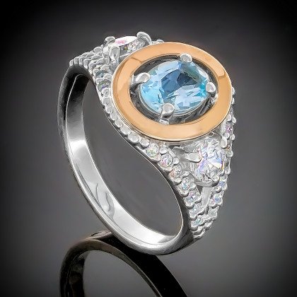 Перстень 373 альпініт синій Rh Timofeev 2