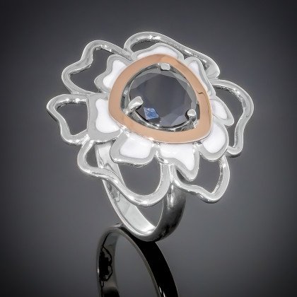 Перстень 374 цирконій чорний Timofeev