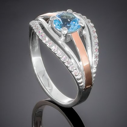 Перстень 377 альпініт блакитний Rh Timofeev