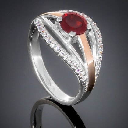 Перстень 377 альпініт червоний Rh Timofeev