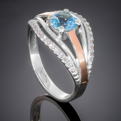 Перстень 377 цирконій білий Rh Timofeev