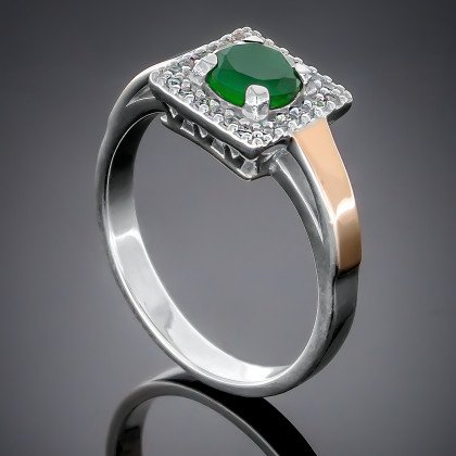 Перстень 380 альпініт зелений Rh Timofeev