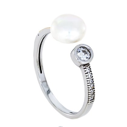 Перстень 853 перлина біла Rh Timofeev