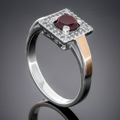 Перстень 380 альпініт червоний Rh Timofeev