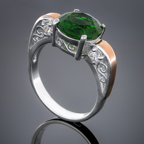 Перстень 384 агат зелений Rh Timofeev