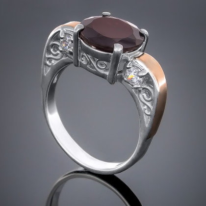 Перстень 384 цирконій червоний Rh Timofeev