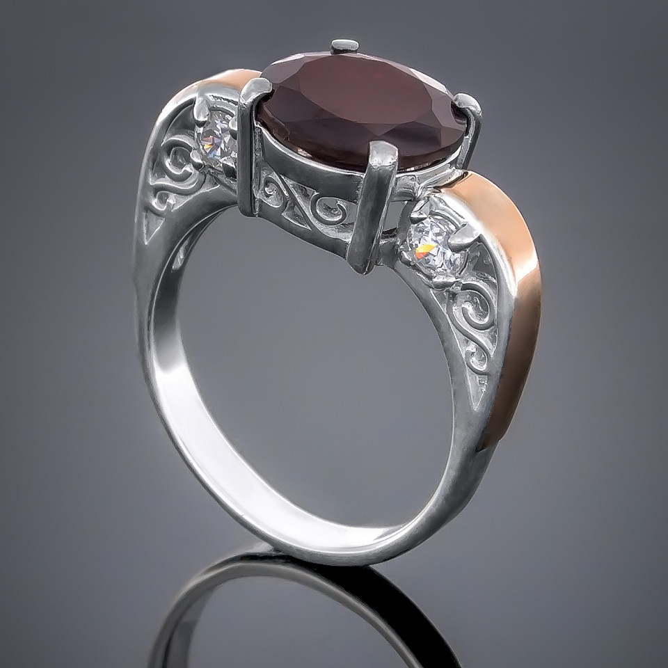 Перстень 384 цирконій червоний Rh Timofeev