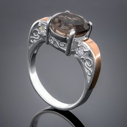 Перстень 384 кварц океан Rh Timofeev 2