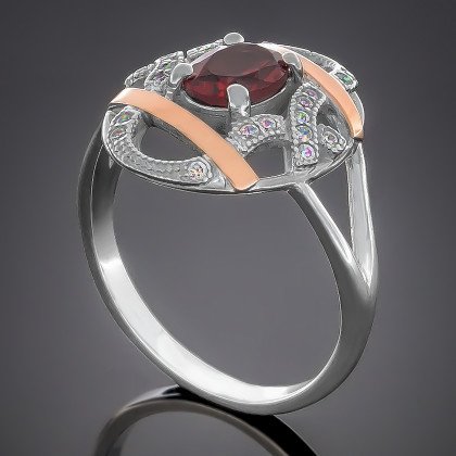 Перстень 388 альпініт червоний Rh Timofeev