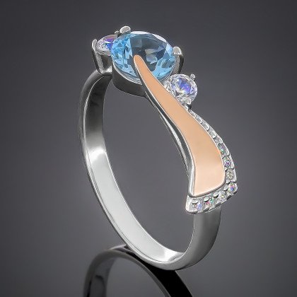 Перстень 389 сапфір Rh Timofeev