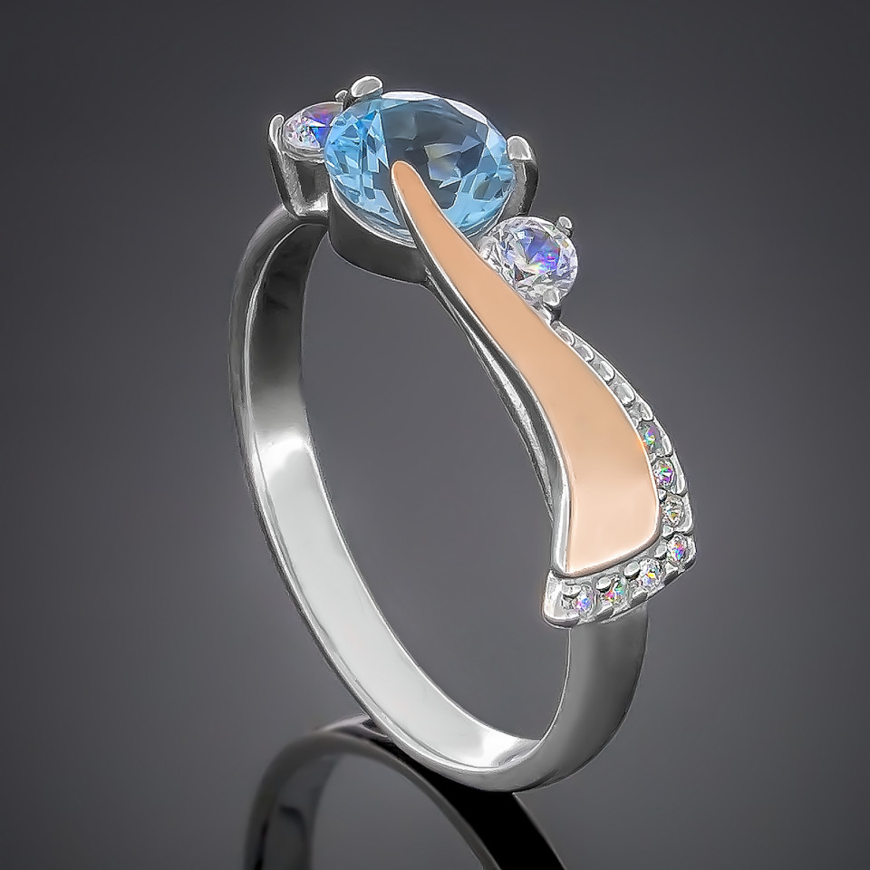 Перстень 389 сапфір Rh Timofeev