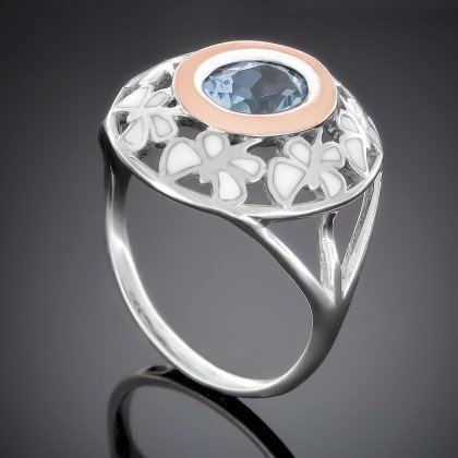 Перстень 390 альпініт блакитний Rh Timofeev