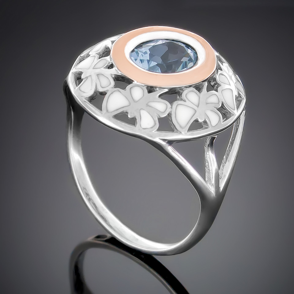 Перстень 390 альпініт блакитний Rh Timofeev