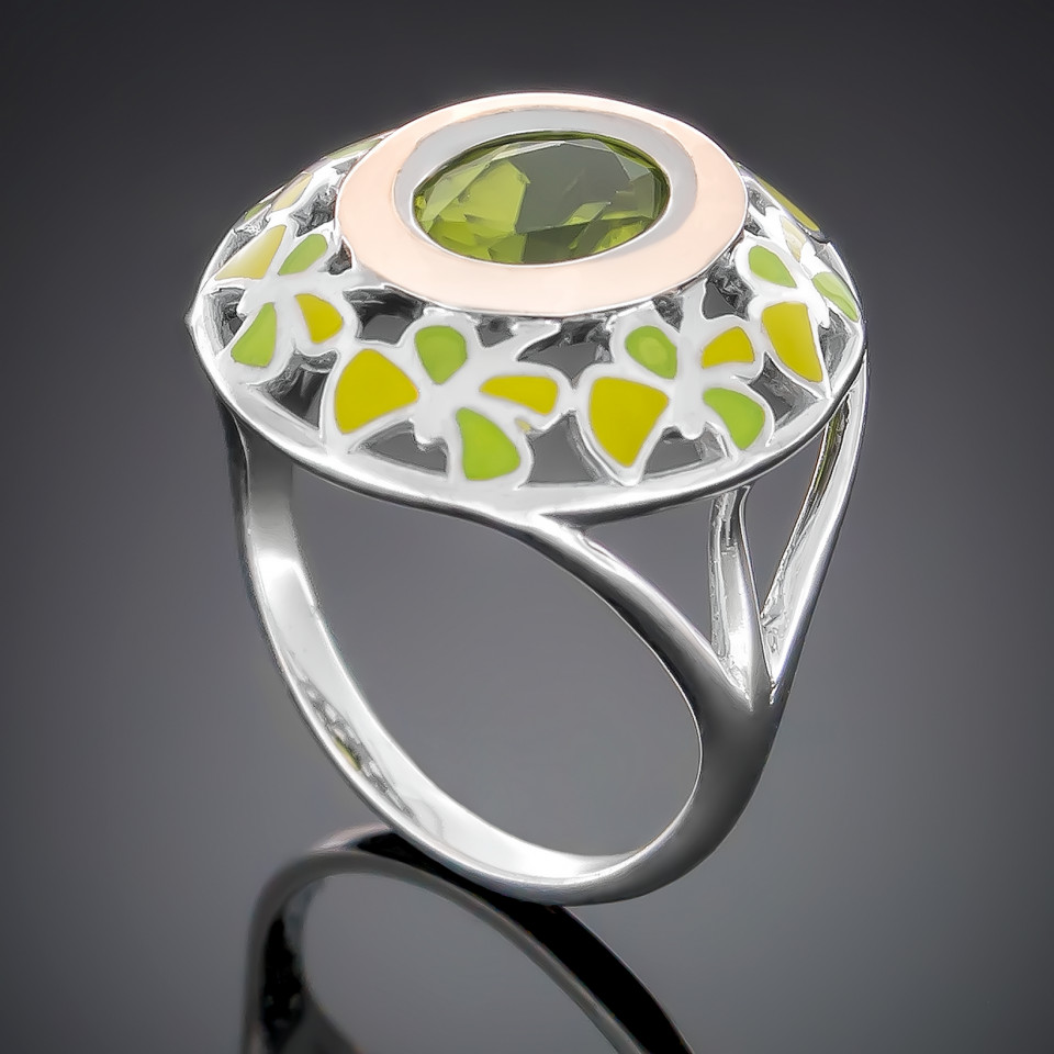 Перстень 390 альпініт зелений Rh Timofeev