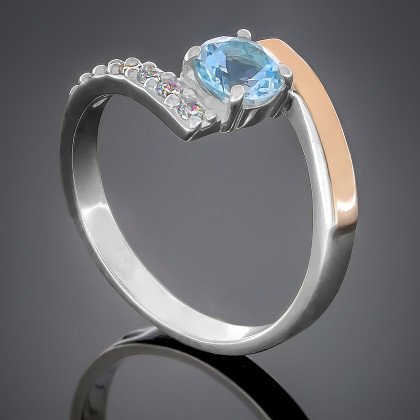 Перстень 391 альпініт блакитний Rh Timofeev