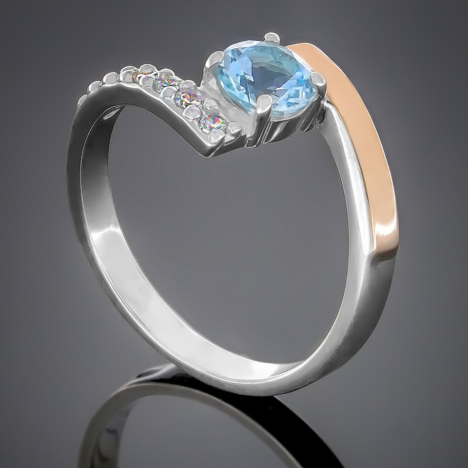 Перстень 391 альпініт блакитний Rh Timofeev