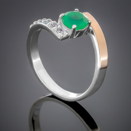 Перстень 391 альпініт смарагд Rh Timofeev