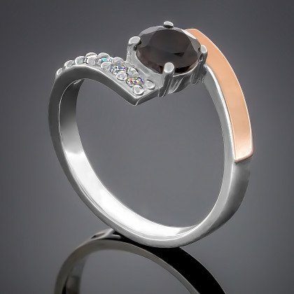 Перстень 391 цирконій чорний Rh Timofeev