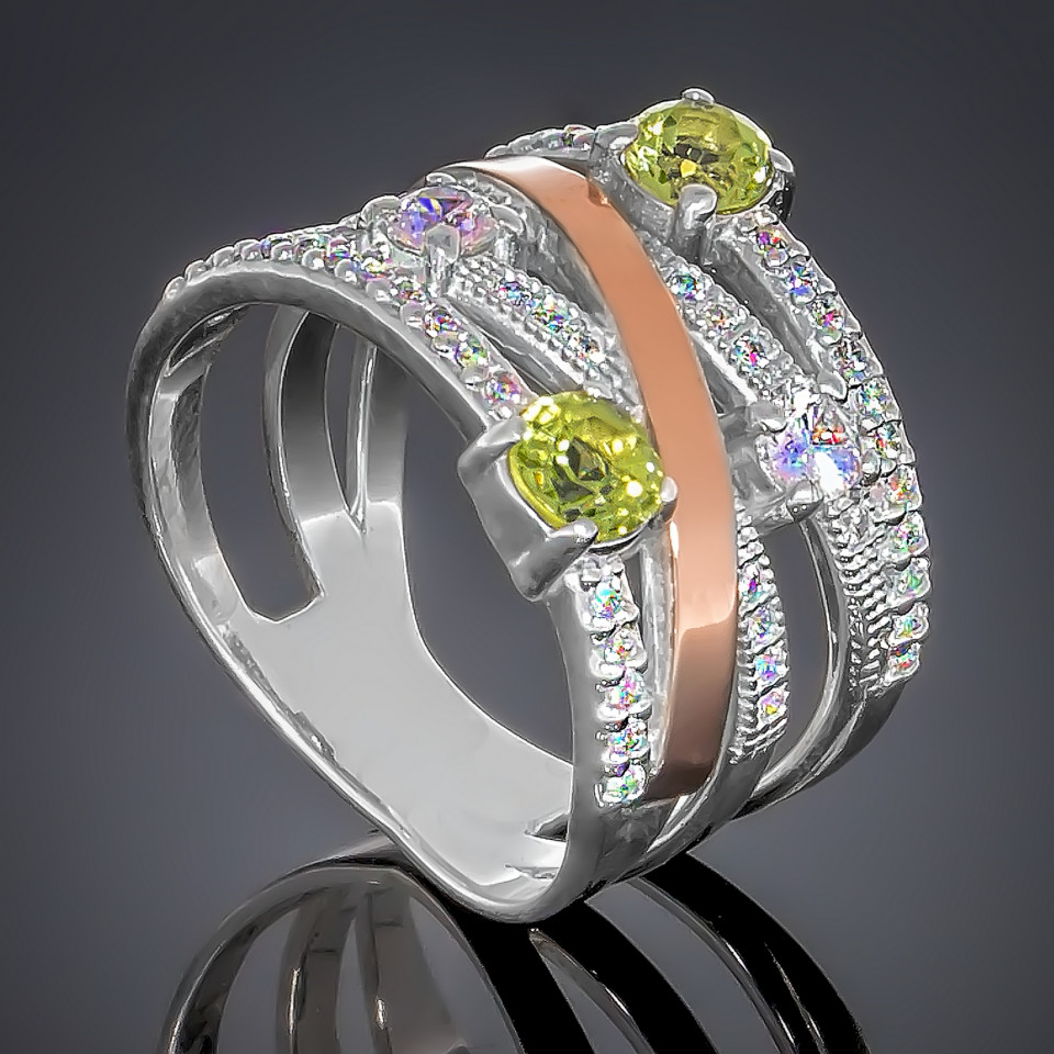 Перстень 392 агат зелений Rh Timofeev