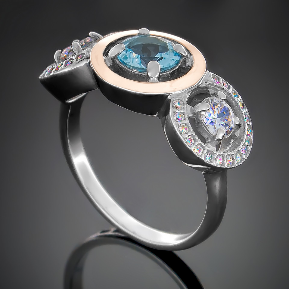 Перстень 394 альпініт синій Rh Timofeev