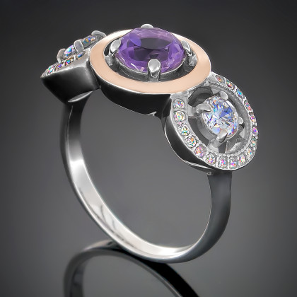 Перстень 394 аметист Rh Timofeev