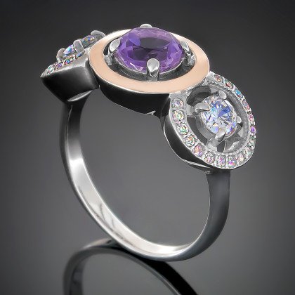 Перстень 394 аметист Rh Timofeev