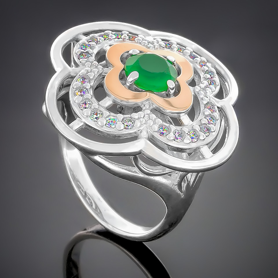 Перстень 395 альпініт зелений Rh Timofeev