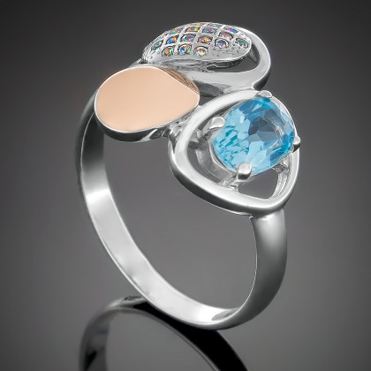 Перстень 397 альпініт блакитний Rh Timofeev