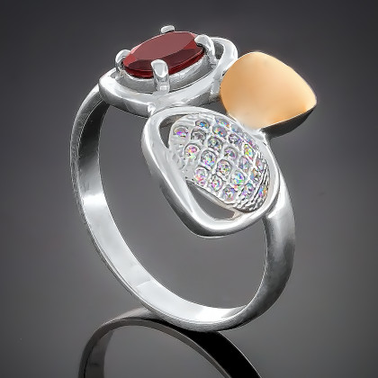 Перстень 397 альпініт червоний Rh Timofeev