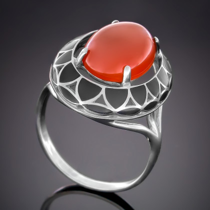 Перстень 401 кварц рожевий імітація Rh Timofeev