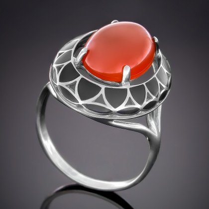 Перстень 401 кварц рожевий імітація Rh Timofeev