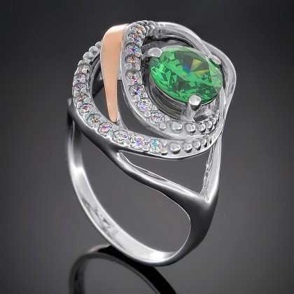 Перстень 402 альпініт зелений Rh Timofeev
