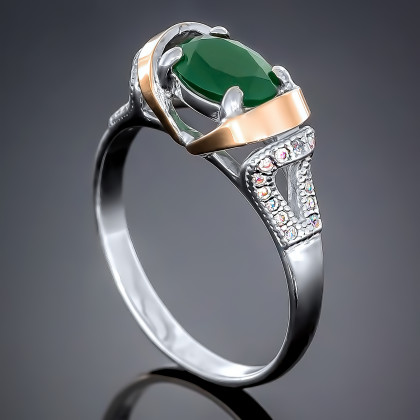 Перстень 404 альпініт зелений Rh Timofeev