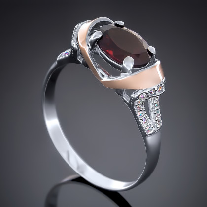 Перстень 404 альпініт червоний Rh Timofeev