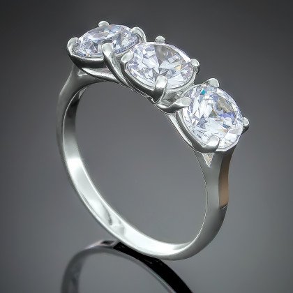 Перстень 407(2) цирконій чорний Rh Timofeev