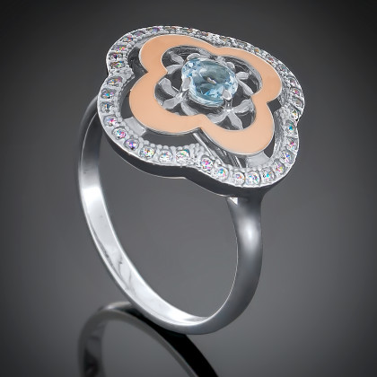 Перстень 408 альпініт блакитний Rh Timofeev