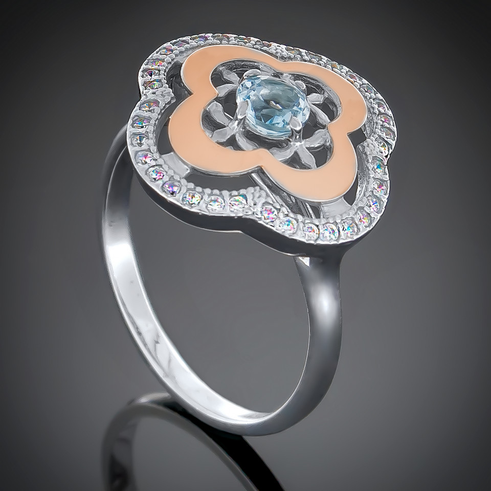 Перстень 408 альпініт блакитний Rh Timofeev